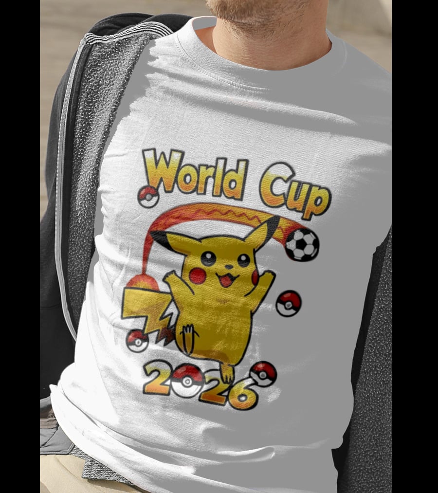World Cup 2026 Pokémon Pikachu Soccer Poké Balls T-Shirt
