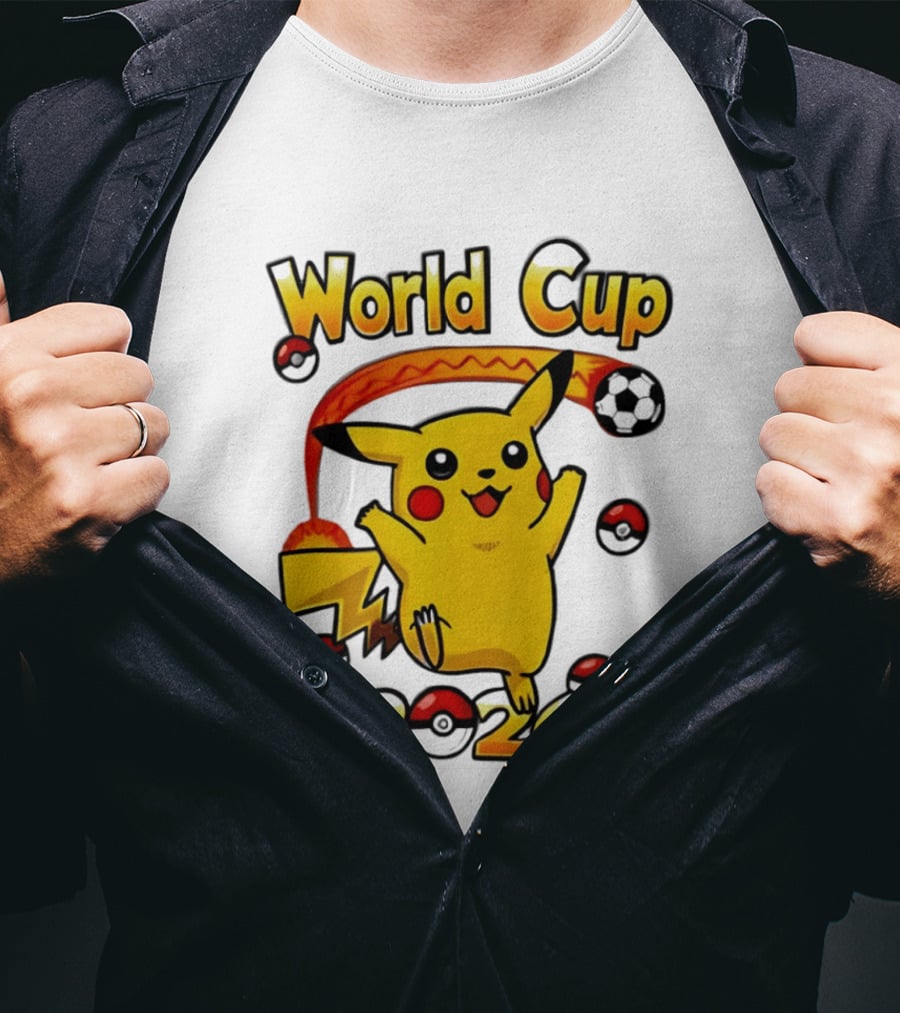 World Cup 2026 Pokémon Pikachu Soccer Poké Balls T-Shirt