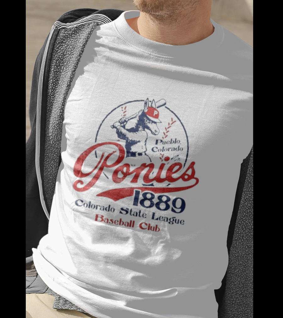 Ponies 1889 Colorado State League Baseball Club Retro Sports Memorabilia T-Shirt