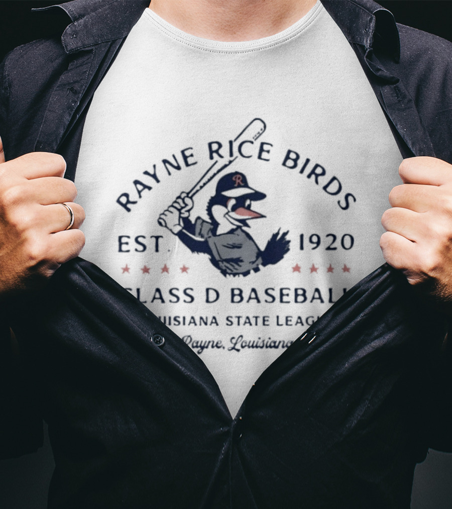 Rayne Rice Birds Class D Baseball Est 1920 Louisiana State League Rayne Louisiana T-Shirt