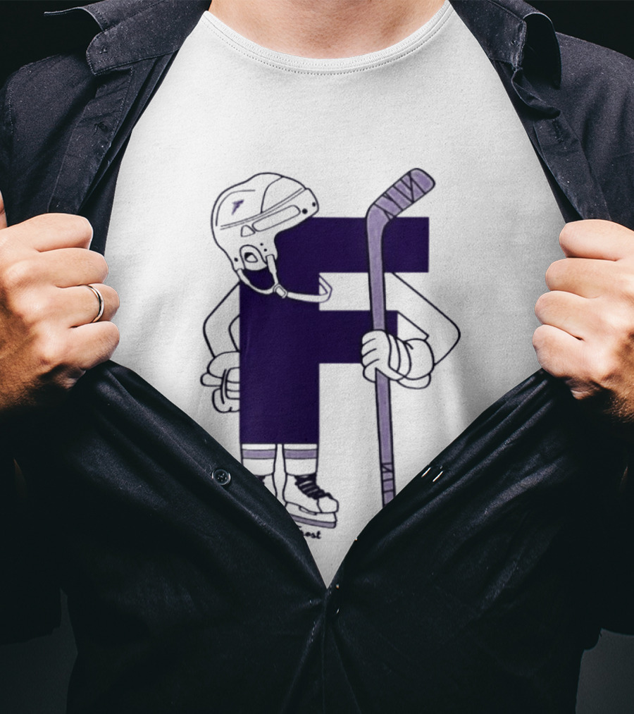 Minnesota Frost Hockey Character With Stick And Helmet T-Shirt