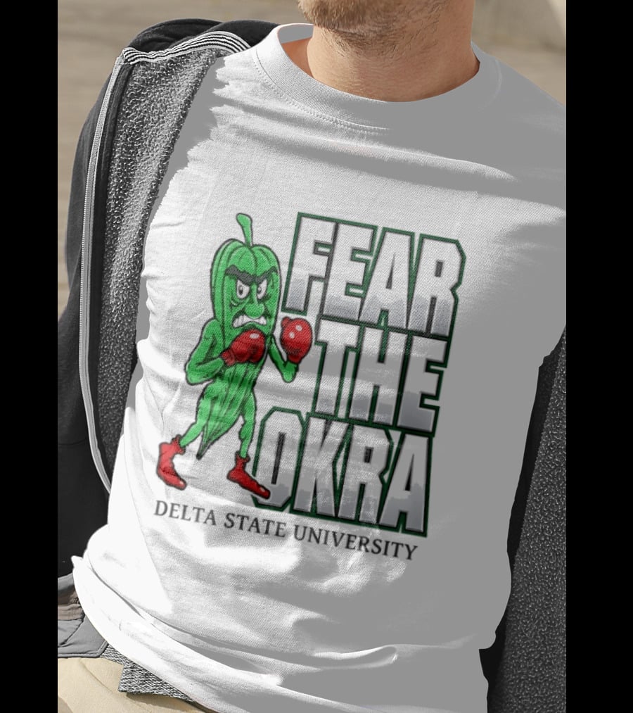 Fear The Okra Delta State University Boxing Okra T-Shirt