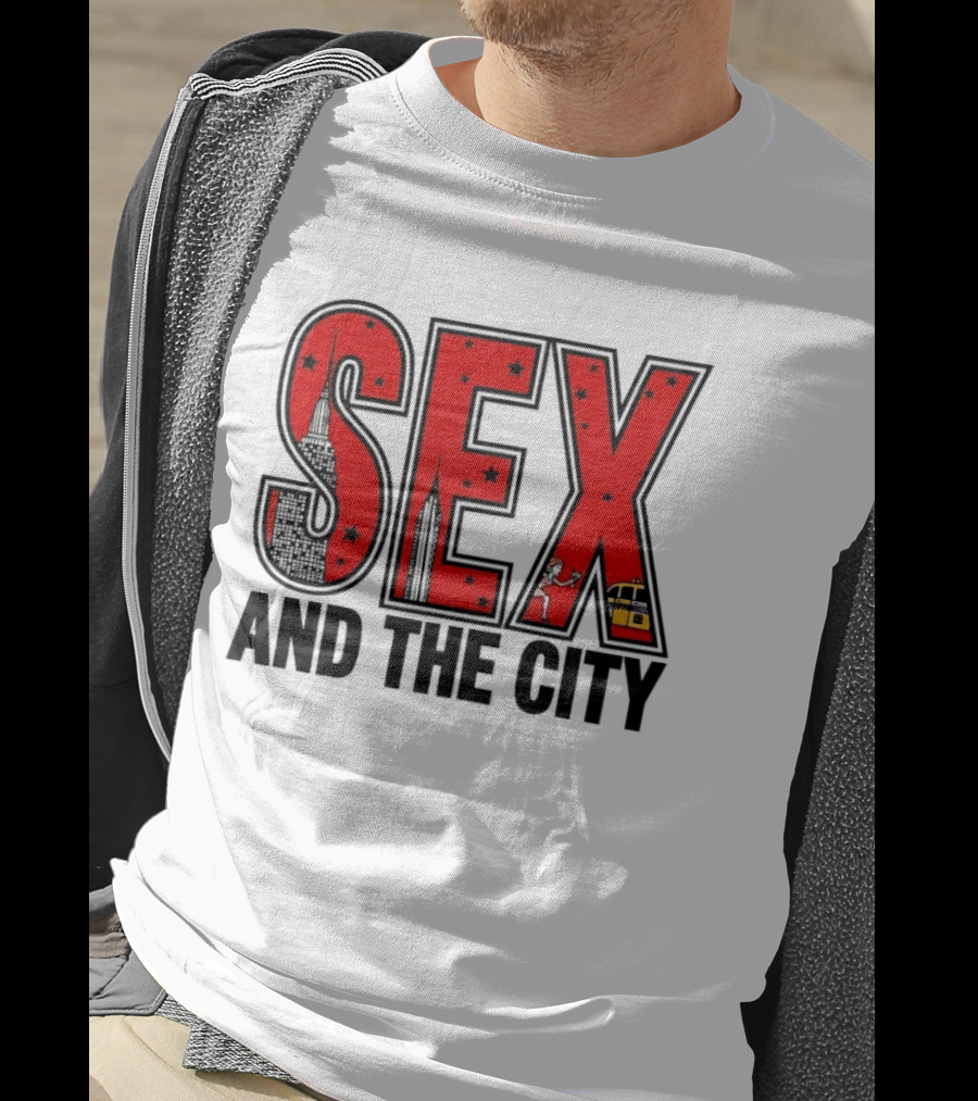 Sex And The City New York Skyline Taxi Skyscrapers Stars T-Shirt