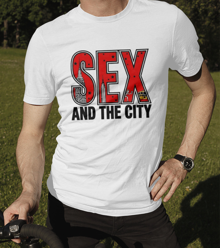 Sex And The City New York Skyline Taxi Skyscrapers Stars T-Shirt