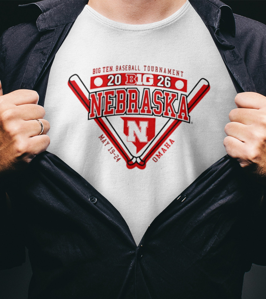 Big Ten Baseball Tournament 2026 Nebraska Cornhuskers May 20 24 Omaha T-Shirt