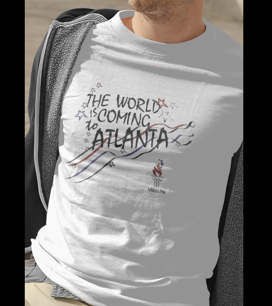 The World Is Coming To Atlanta 1996 Olympics Torch T-Shirt