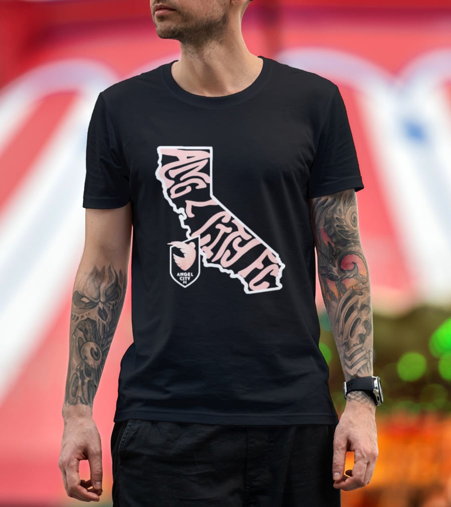 Angel City FC Groovy California Map T-Shirt