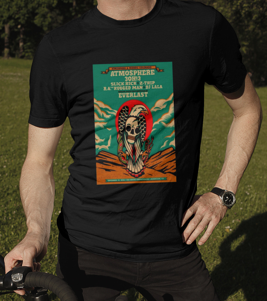Atmosphere Friends Colorado Slick Rick Red Rocks September 19 2026 Morrison CO T-Shirt