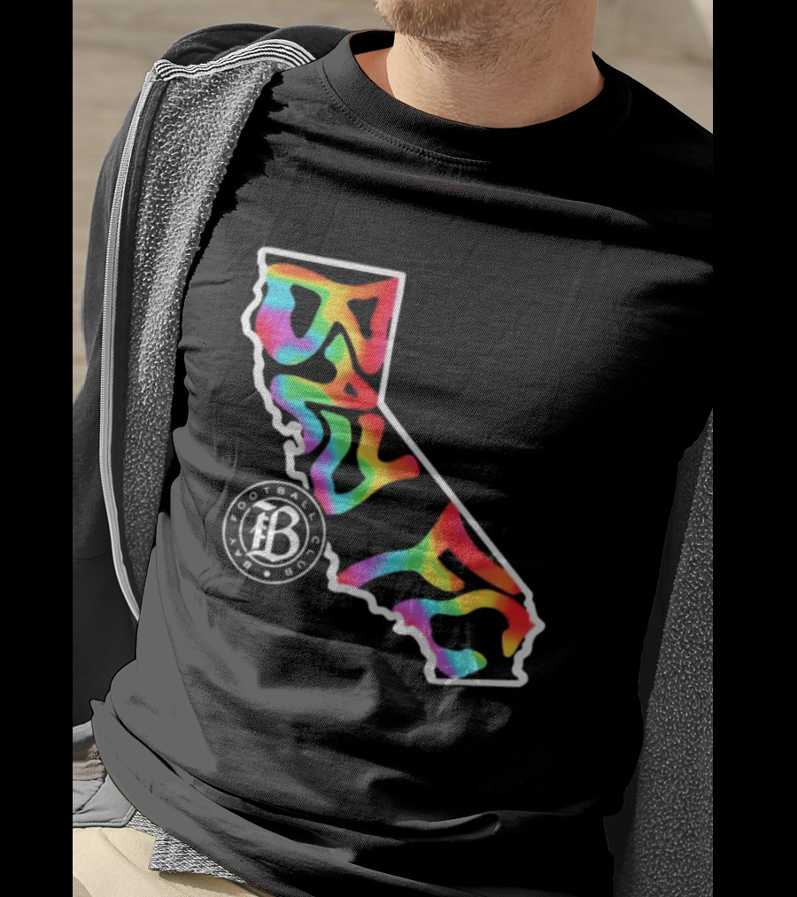Bay FC Groovy Pride California Football Club Rainbow T-Shirt