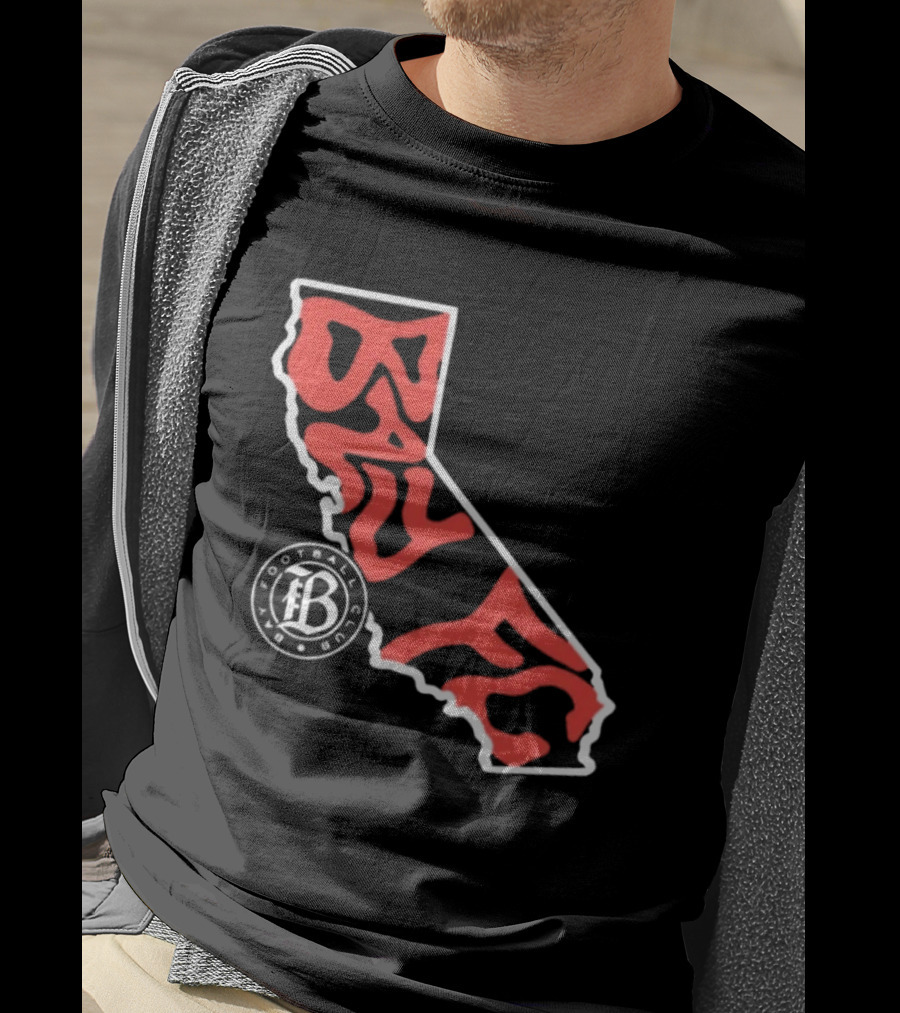 Bay FC Groovy Text California State Map Football Club T-Shirt
