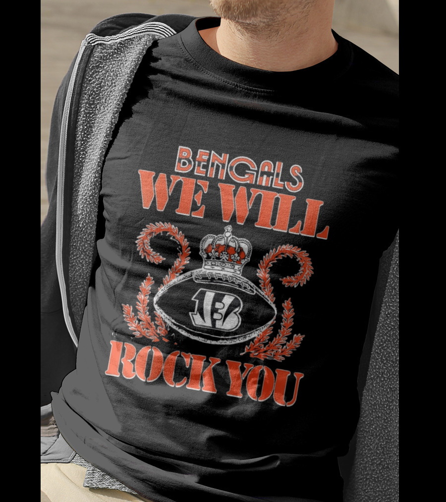 Bengals We Will Rock You 2026 Football Crown T-Shirt
