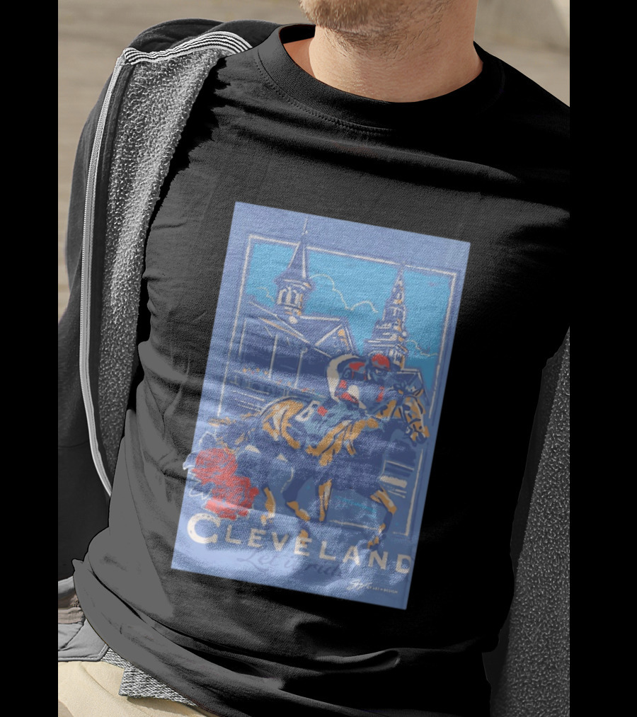 Cleveland Let It Ride Horse Racing Roses Skyline T-Shirt