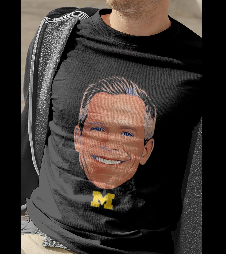 Dusty May Big Face Michigan Wolverines M Yellow T-Shirt