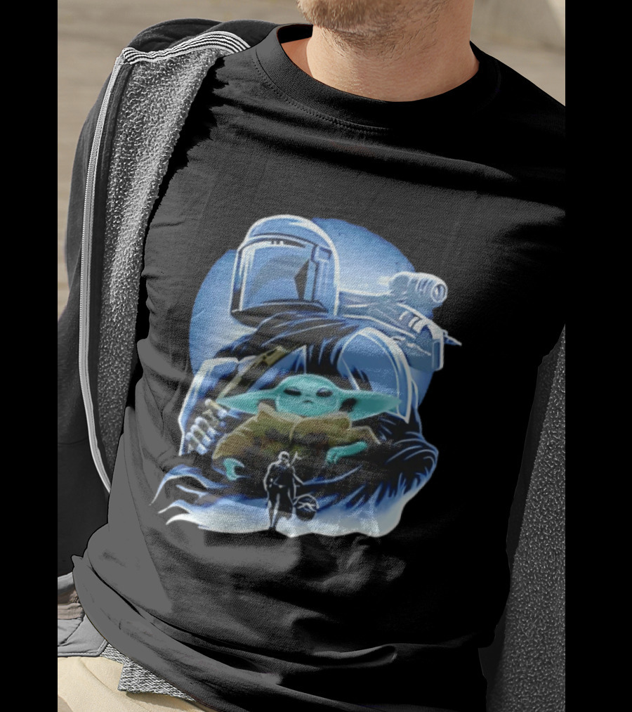 Din Djarin Grogu Mudhorn Clan Star Wars Mandalorian T-Shirt