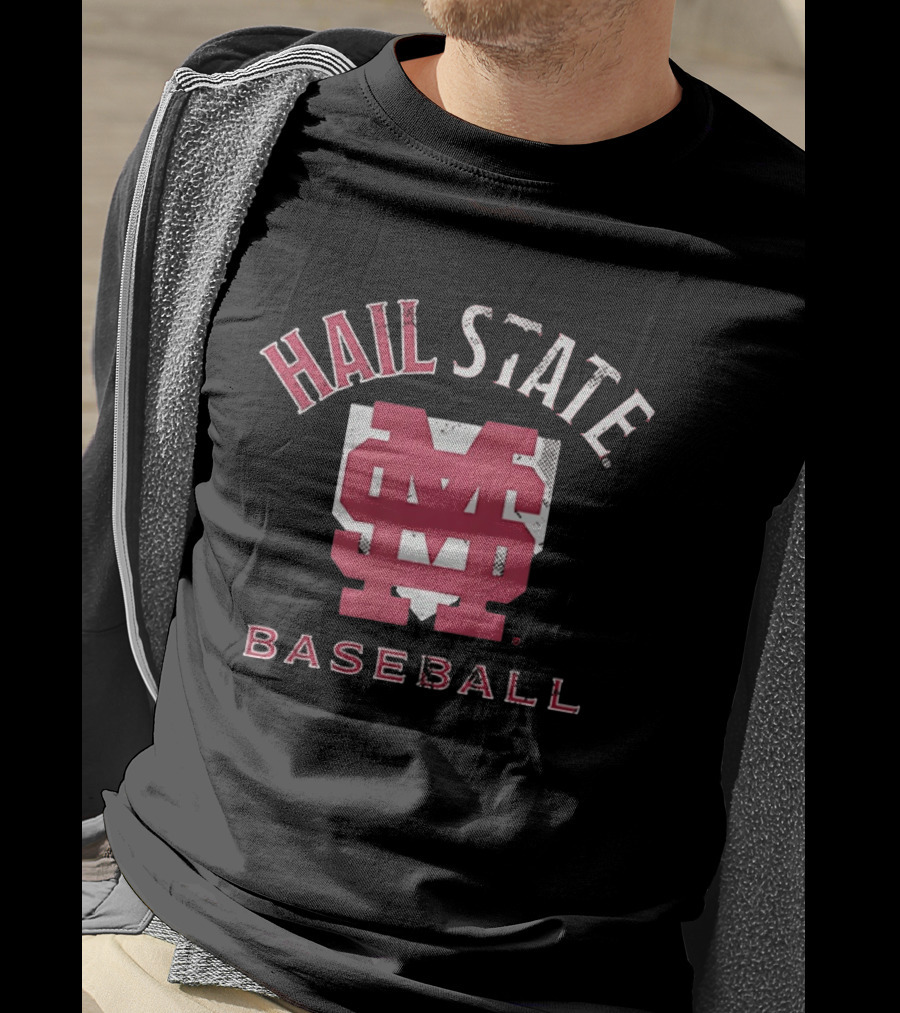 Hail State MSU Baseball Home Plate T-Shirt