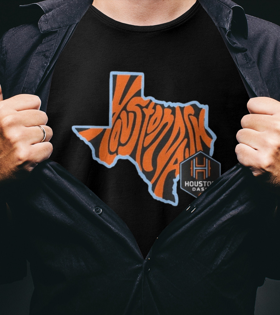 Houston Dash Groovy Texas State Map T-Shirt