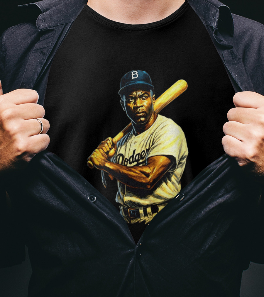 Jackie Robinson Brooklyn Dodgers Baseball Legend T-Shirt