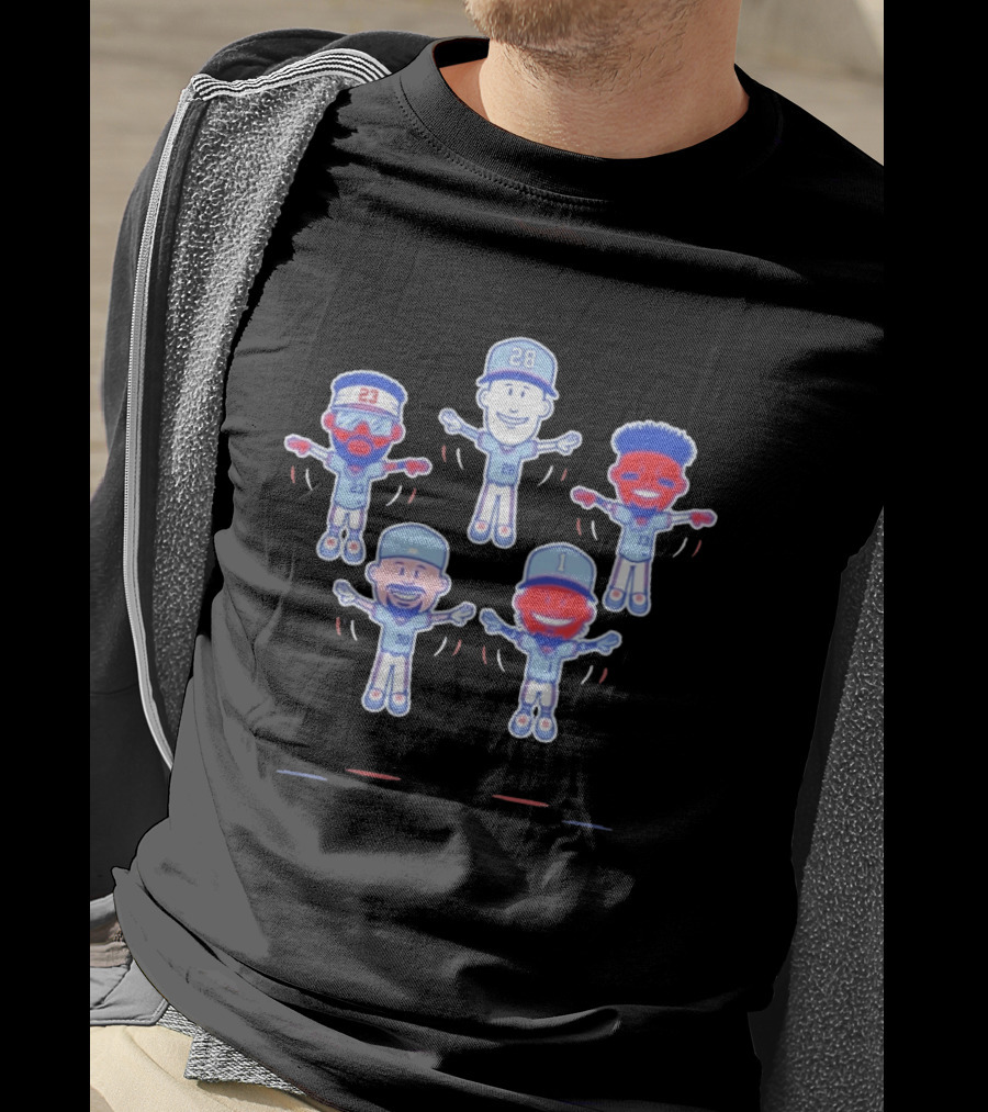 Keep Flying 2 Cartoon Baseball Players With Numbers 23, 28, 13, 30, 1 T-Shirt