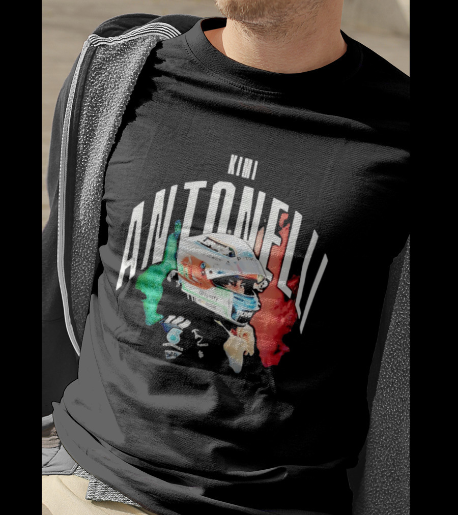 Kimi Antonelli AMG Petronas Formula One Team Racing Helmet Italian Flag T-Shirt