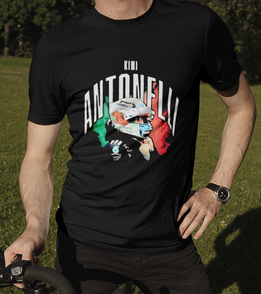 Kimi Antonelli AMG Petronas Formula One Team Racing Helmet Italian Flag T-Shirt
