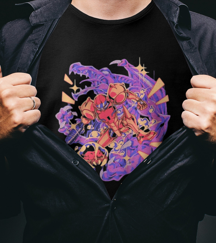 Metroid Samus Aran Versus Ridley Galactic Battle Hunter T-Shirt