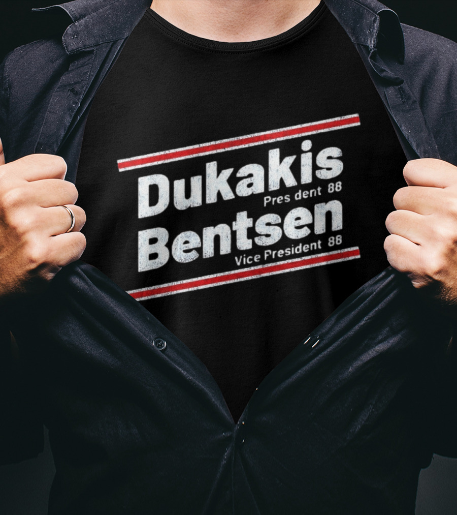 Dukakis Bentsen President 88 Vice President 88 Retro Campaign T-Shirt