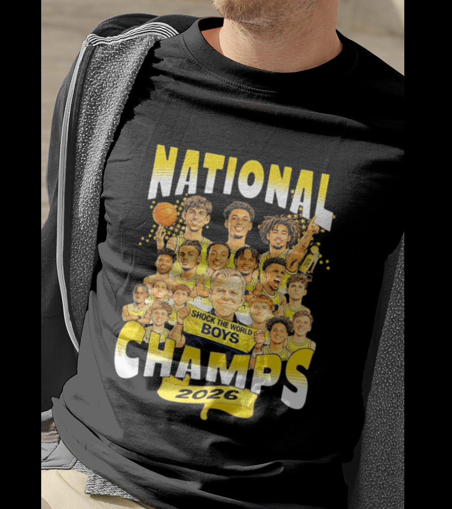 Michigan Wolverines National Champs 2026 Shock The World Boys T-Shirt