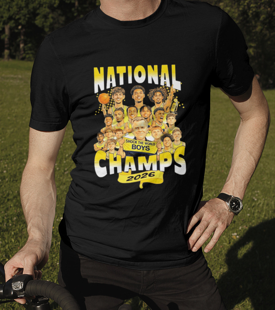 Michigan Wolverines National Champs 2026 Shock The World Boys T-Shirt