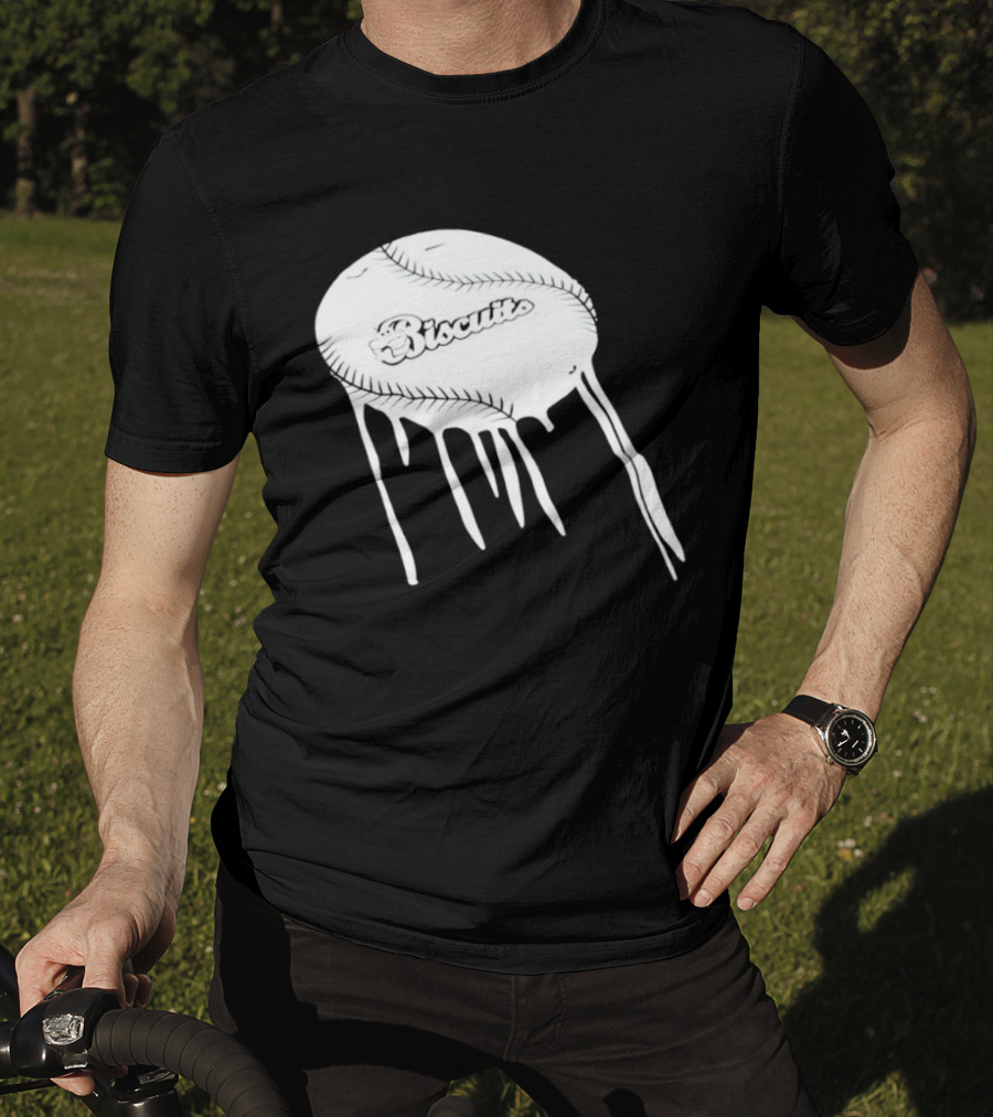 Montgomery Biscuits Baseball Dripping Melted Effect T-Shirt