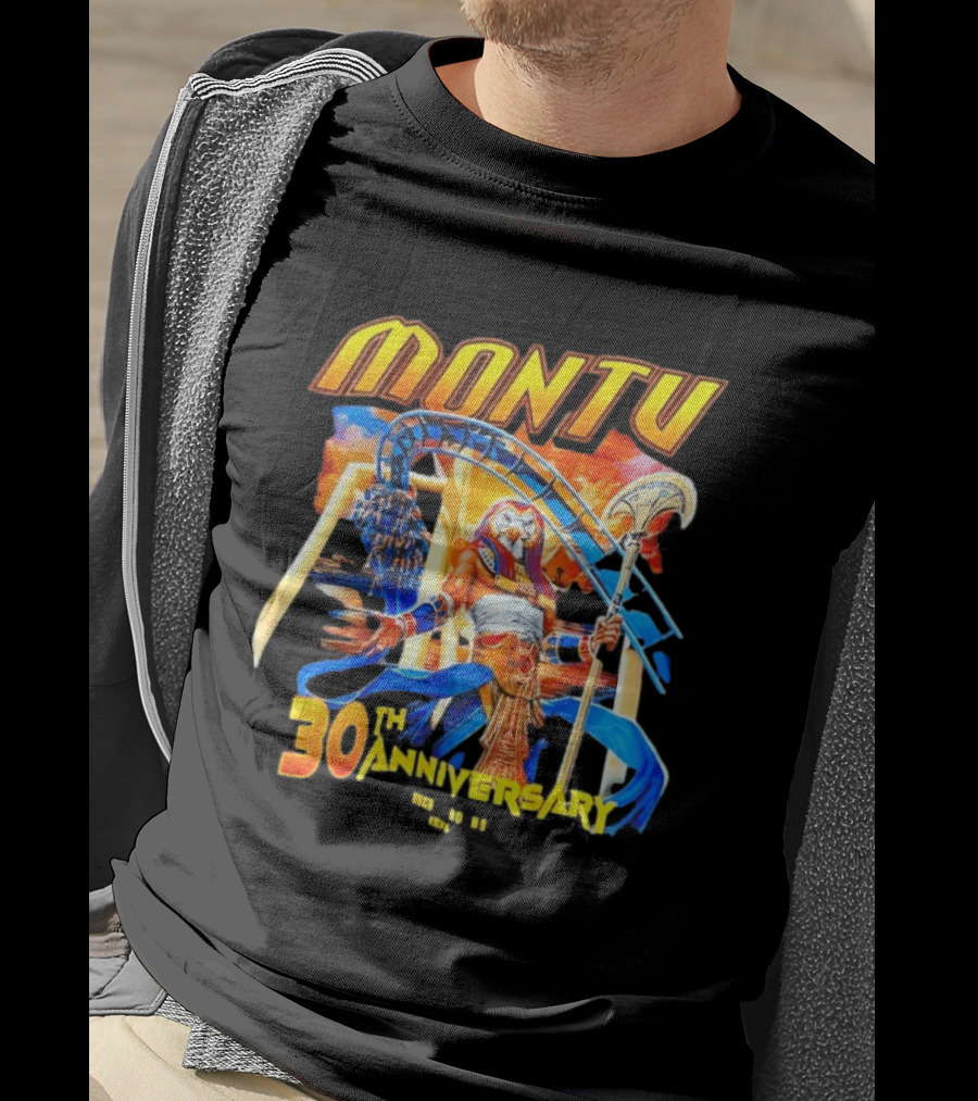 Montu 30th Anniversary Busch Gardens Tampa 1996 2023 Roller Anubis Egyptian T-Shirt