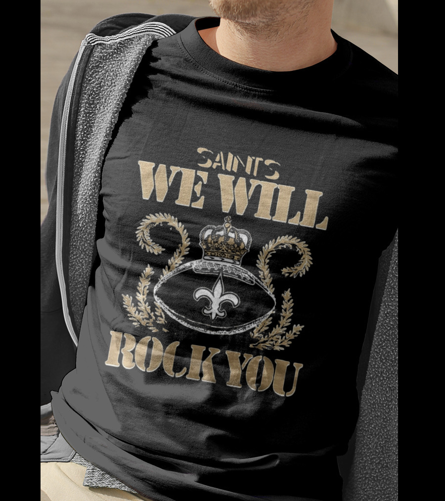 New Orleans Saints We Will Rock You Crown Fleur De Lis 2026 T-Shirt