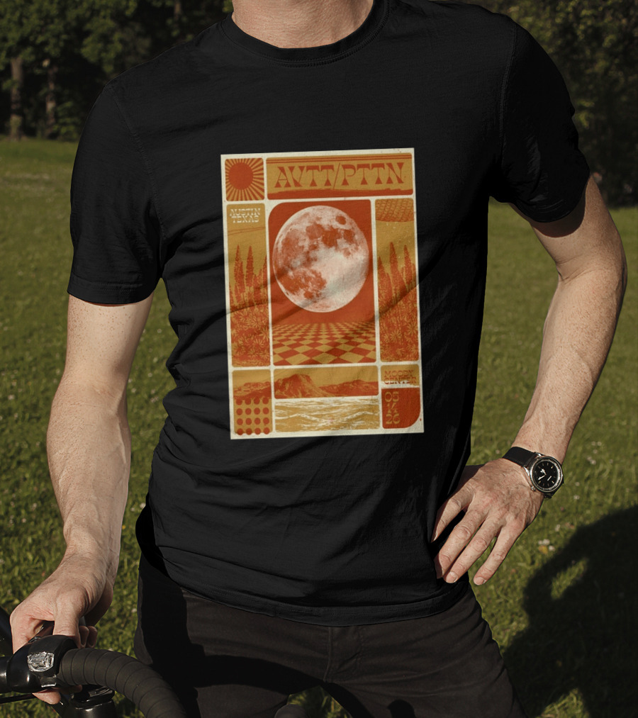 The Avett Brothers AWT PTTN Moon Checkered Austin Texas Moody Center May 14 2026 T-Shirt