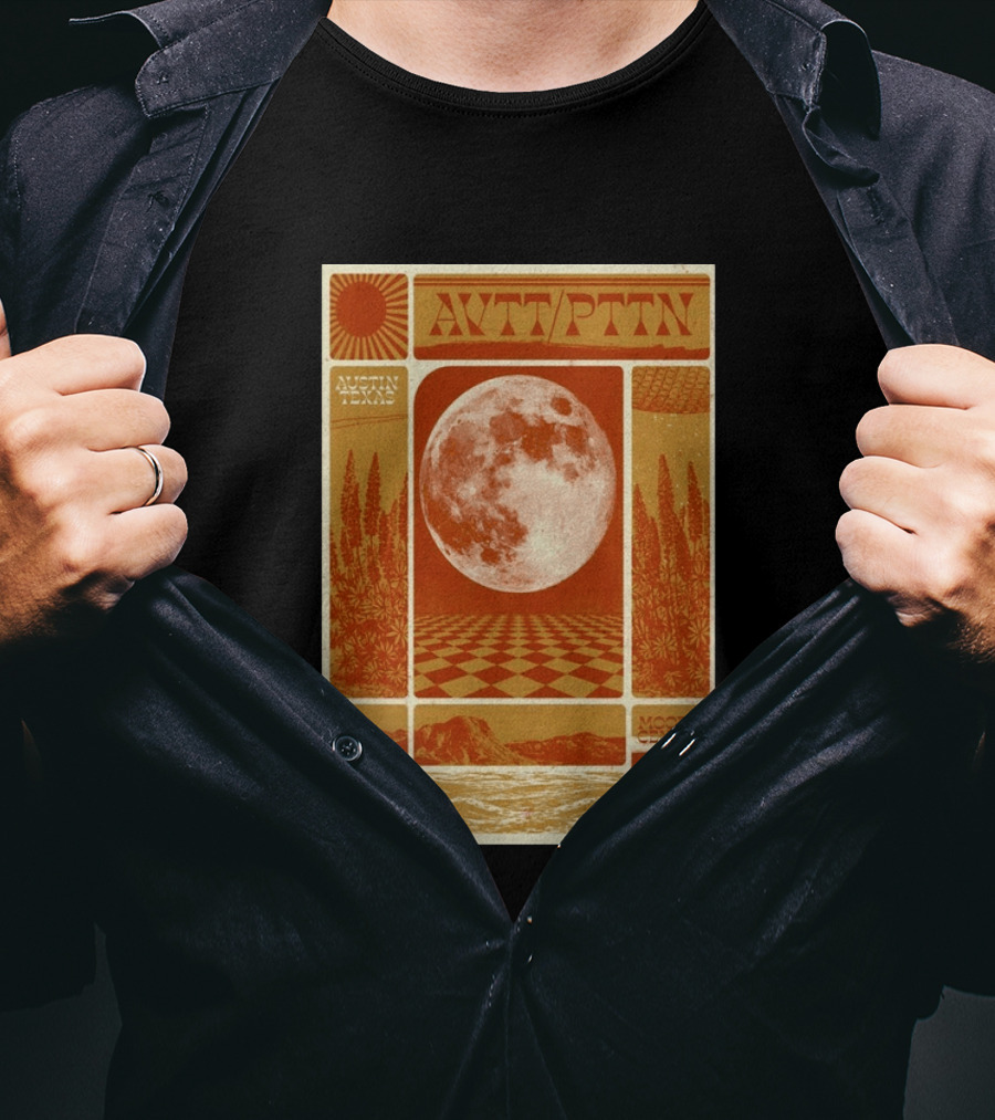 The Avett Brothers AWT PTTN Moon Checkered Austin Texas Moody Center May 14 2026 T-Shirt