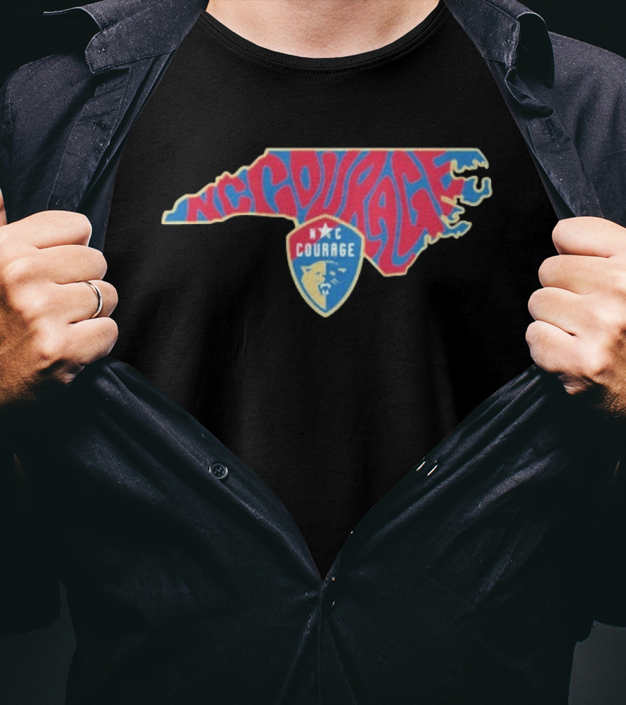 NC Courage Groovy State Map Team Spirit T-Shirt