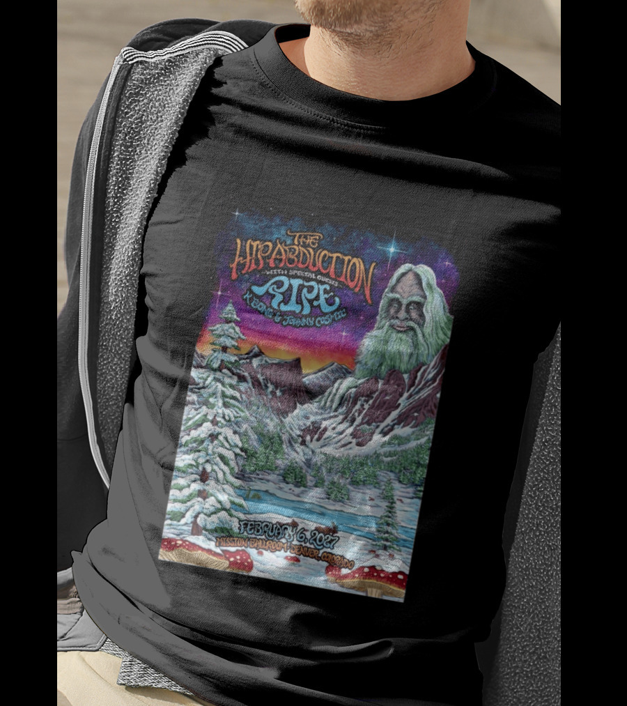 The Hipabduction February 6 2027 Mission Ballroom Denver CO Pipe K Bong Johnny Cosmic T-Shirt