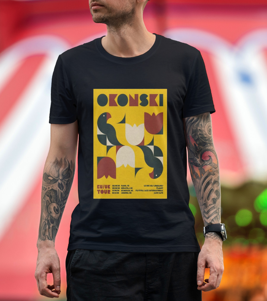 Okonski EU UK Tour 2026 Paris Brussels Nijmegen London Jazz Shows T-Shirt