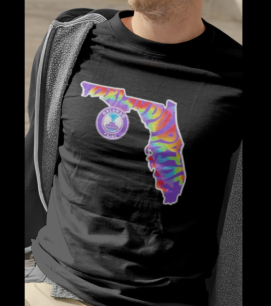 Orlando Pride Groovy Rainbow Florida Map T-Shirt
