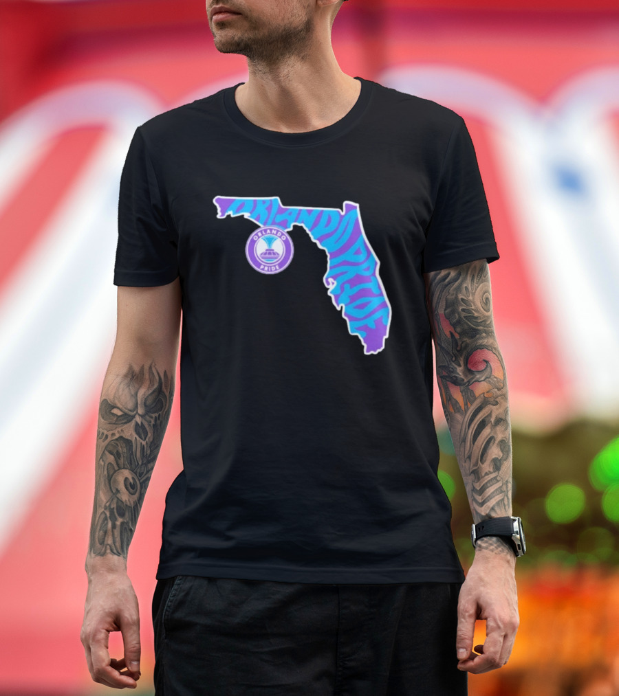 Orlando Pride Groovy State Of Florida Map Team T-Shirt