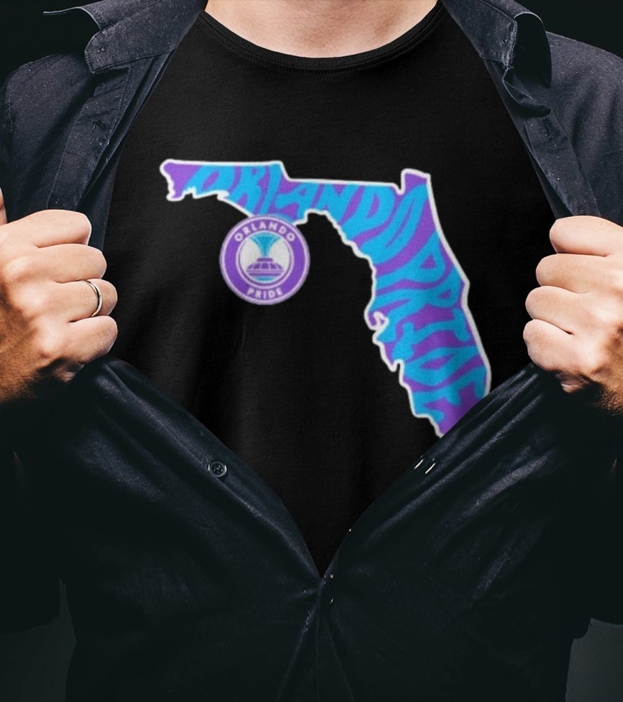 Orlando Pride Groovy State Of Florida Map Team T-Shirt