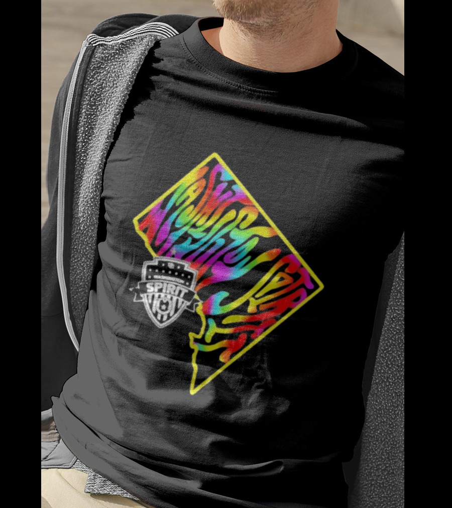 Washington Spirit Groovy Pride Rainbow State Map T-Shirt