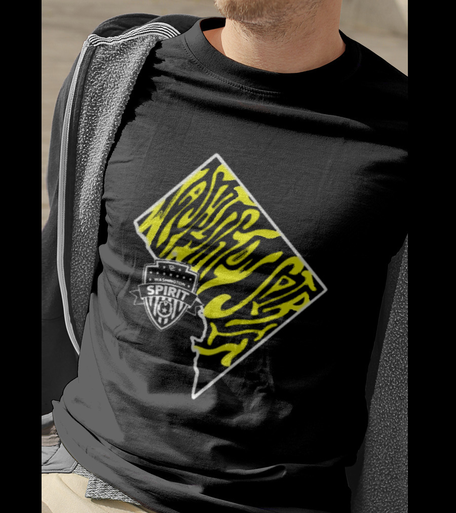Washington Spirit Groovy State Team Logo Yellow T-Shirt