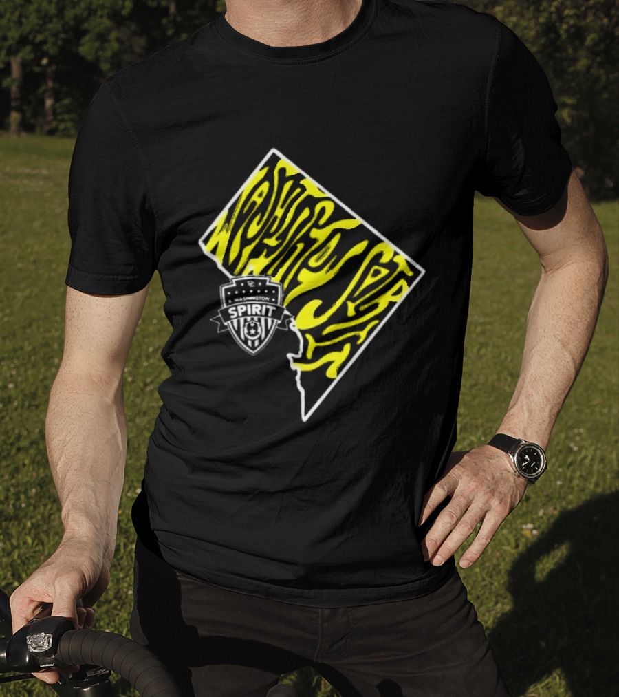 Washington Spirit Groovy State Team Logo Yellow T-Shirt