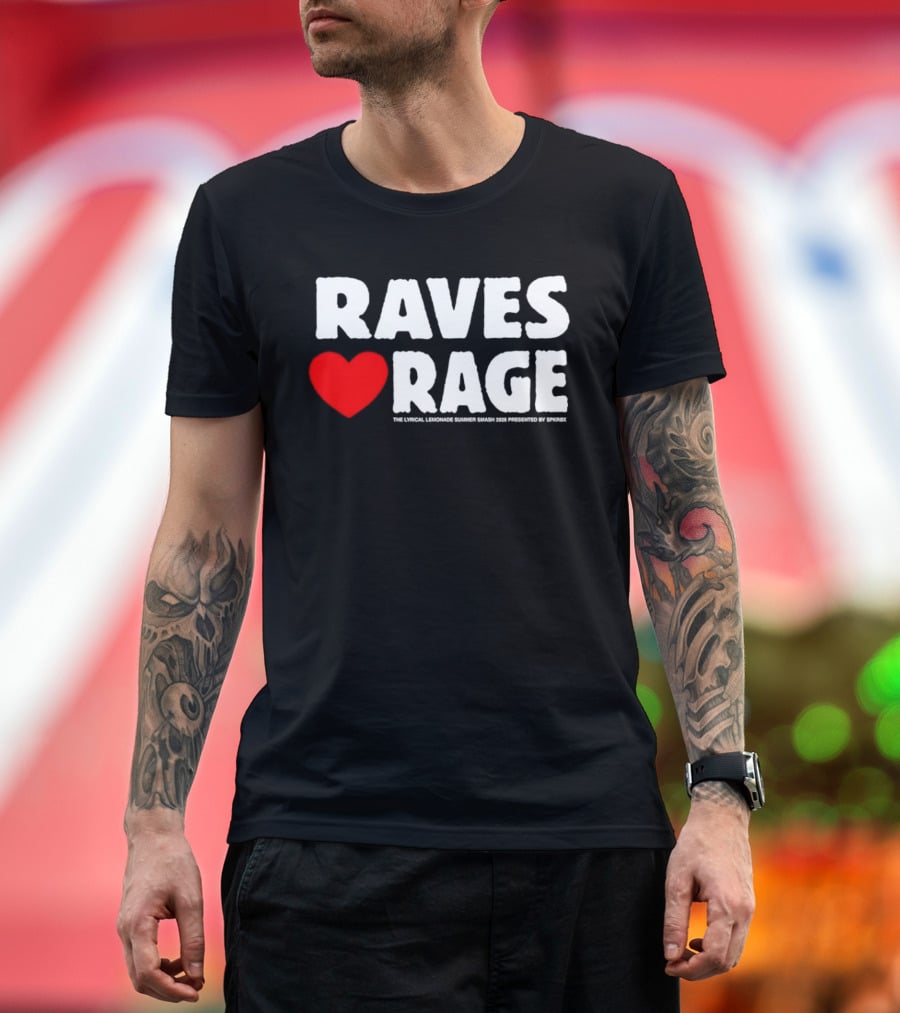 Raves Love Rage Summer Smash 2026 Festival Black Trucker T-Shirt