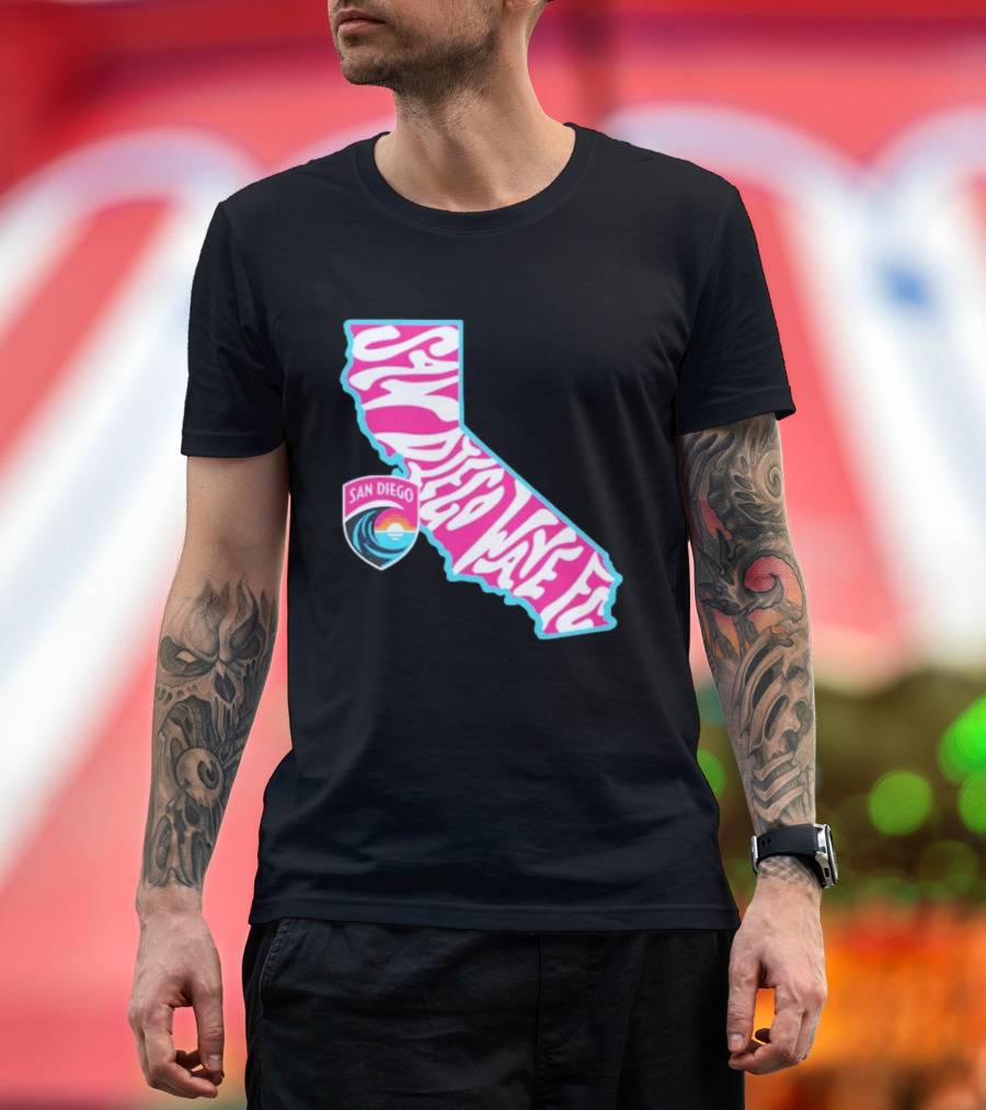 San Diego Wave FC Groovy California Pink State T-Shirt