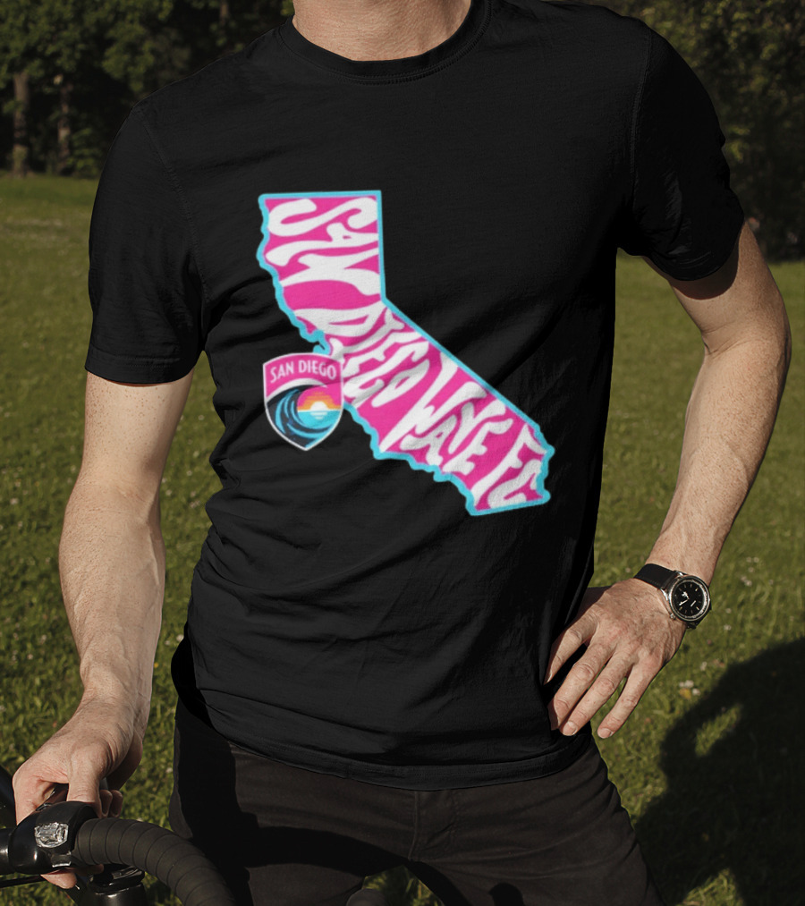 San Diego Wave FC Groovy California Pink State T-Shirt