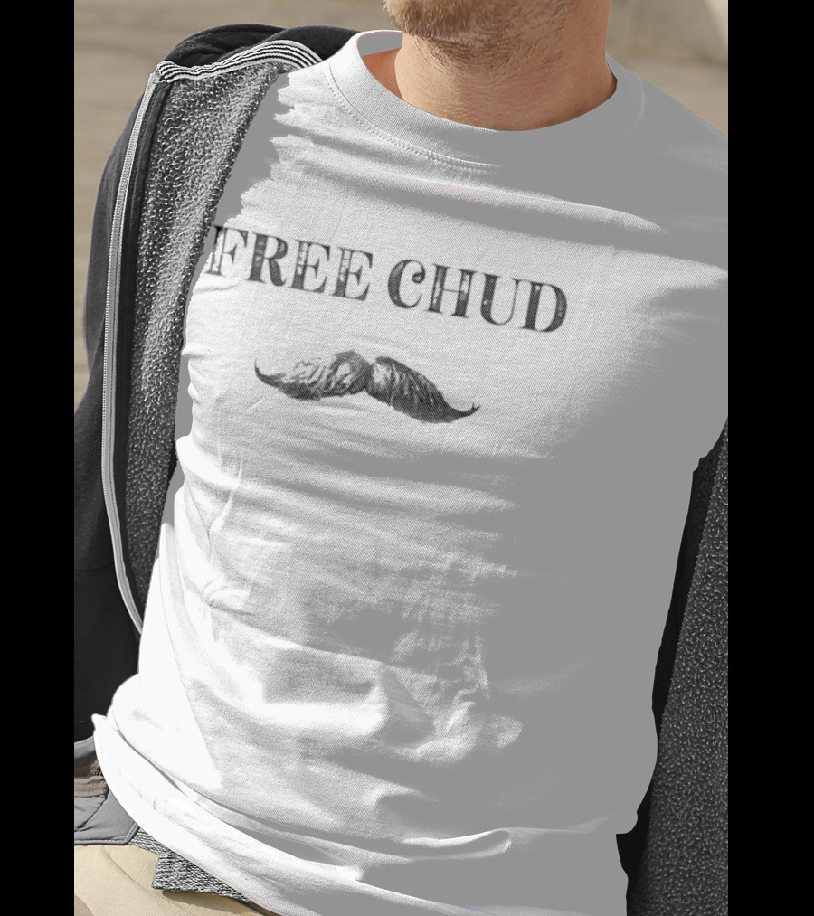 Free Chud Vintage Style Mustache T-Shirt