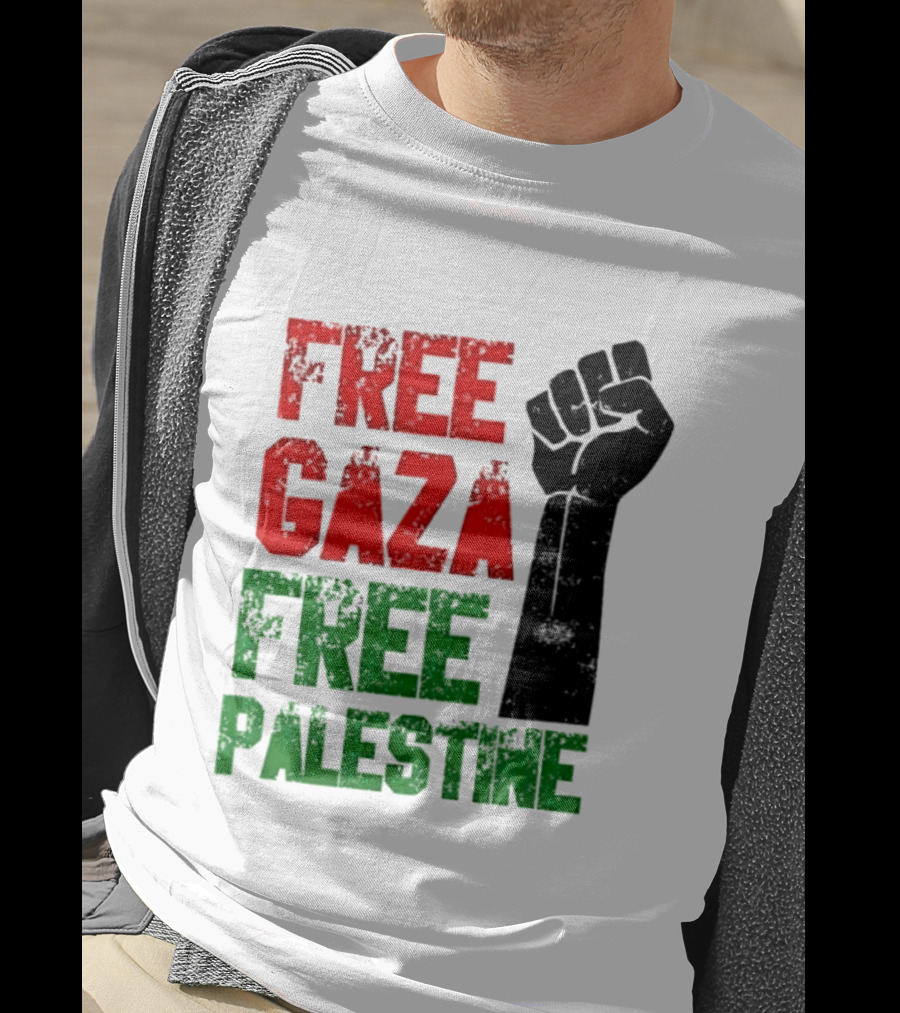 Free Gaza Free Palestine Raised Fist T-Shirt