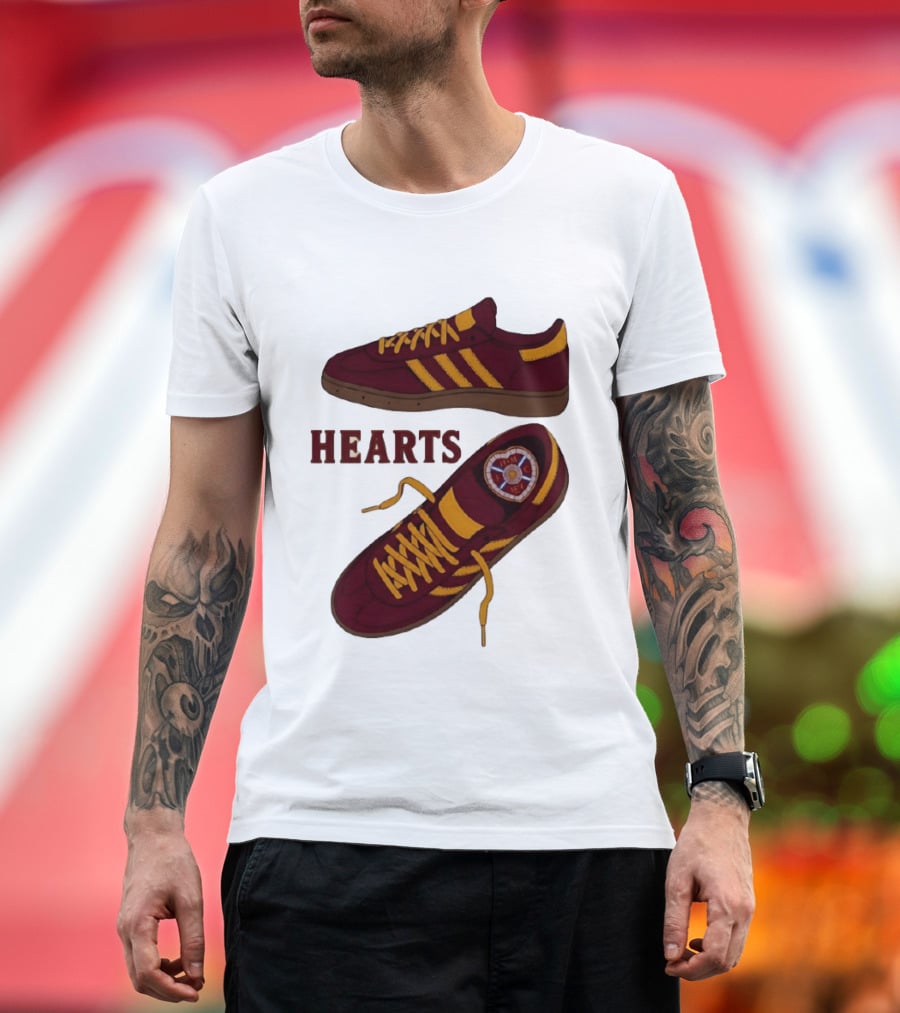 Hearts Casuals 1874 Maroon And Gold Shoes T-Shirt