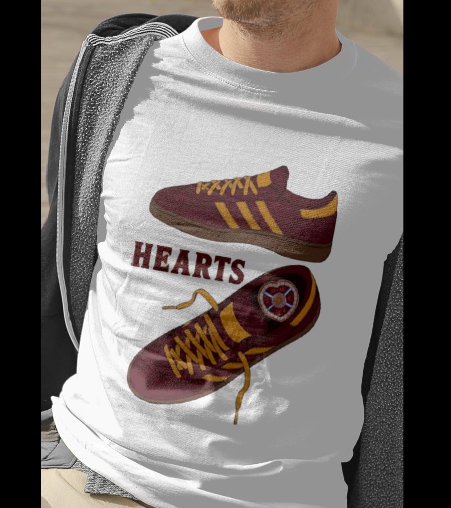 Hearts Casuals 1874 Maroon And Gold Shoes T-Shirt