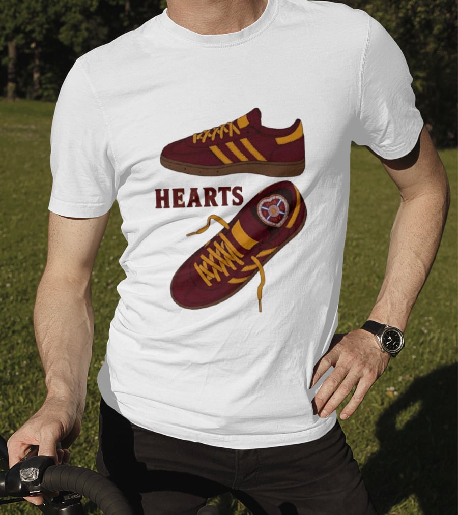 Hearts Casuals 1874 Maroon And Gold Shoes T-Shirt